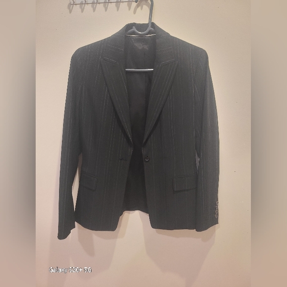 Classic Black Pinstripe Men's Blazer.